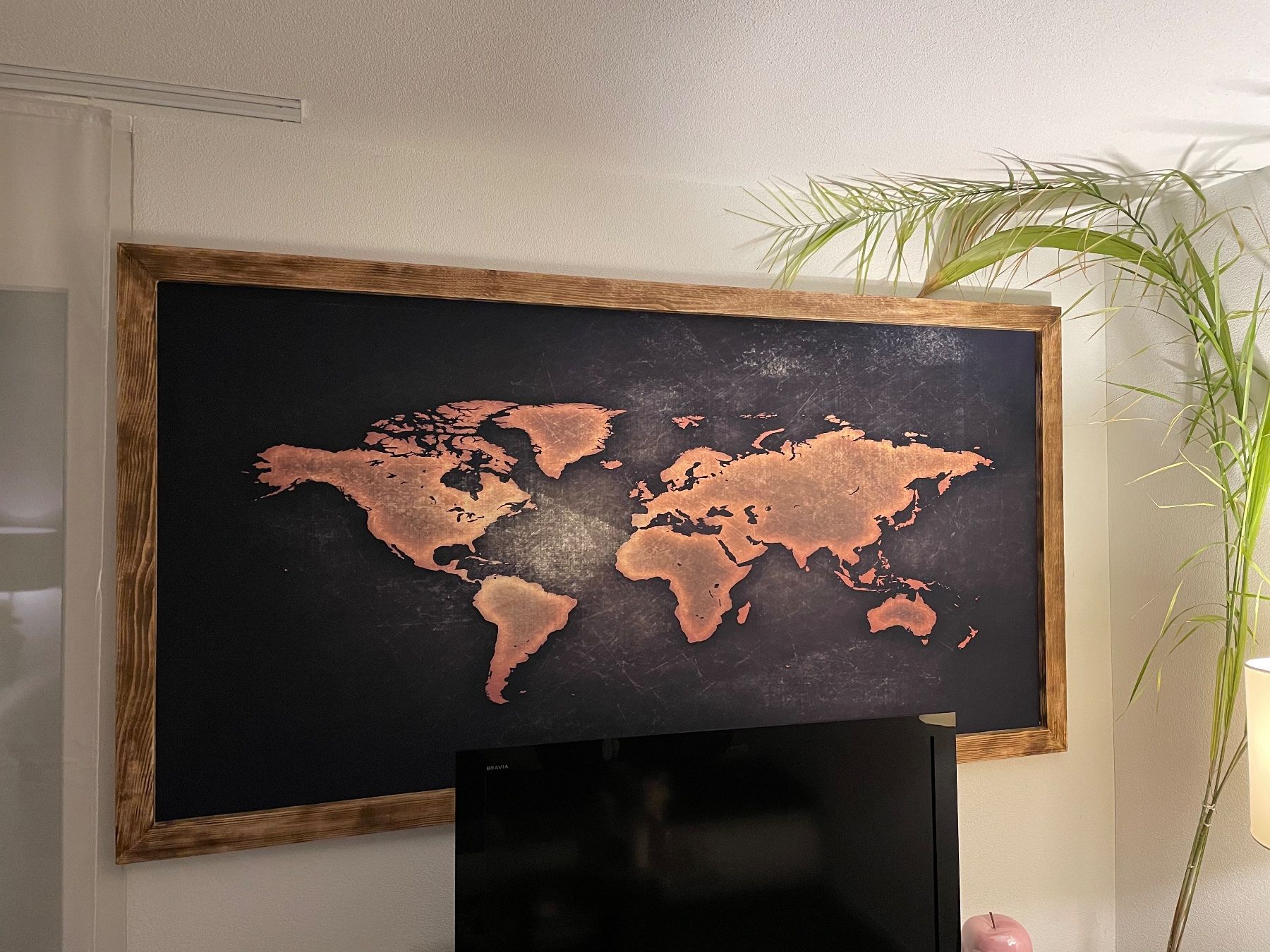 Foto & Immagini: Weltkarte Bild Kunstdruck auf Leinwand – Usato da Brunnen venduto da Holz-style 5