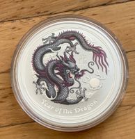 Lunar II-Jahr des Drachen- 1 Unze Silber farbig schwarz 2012