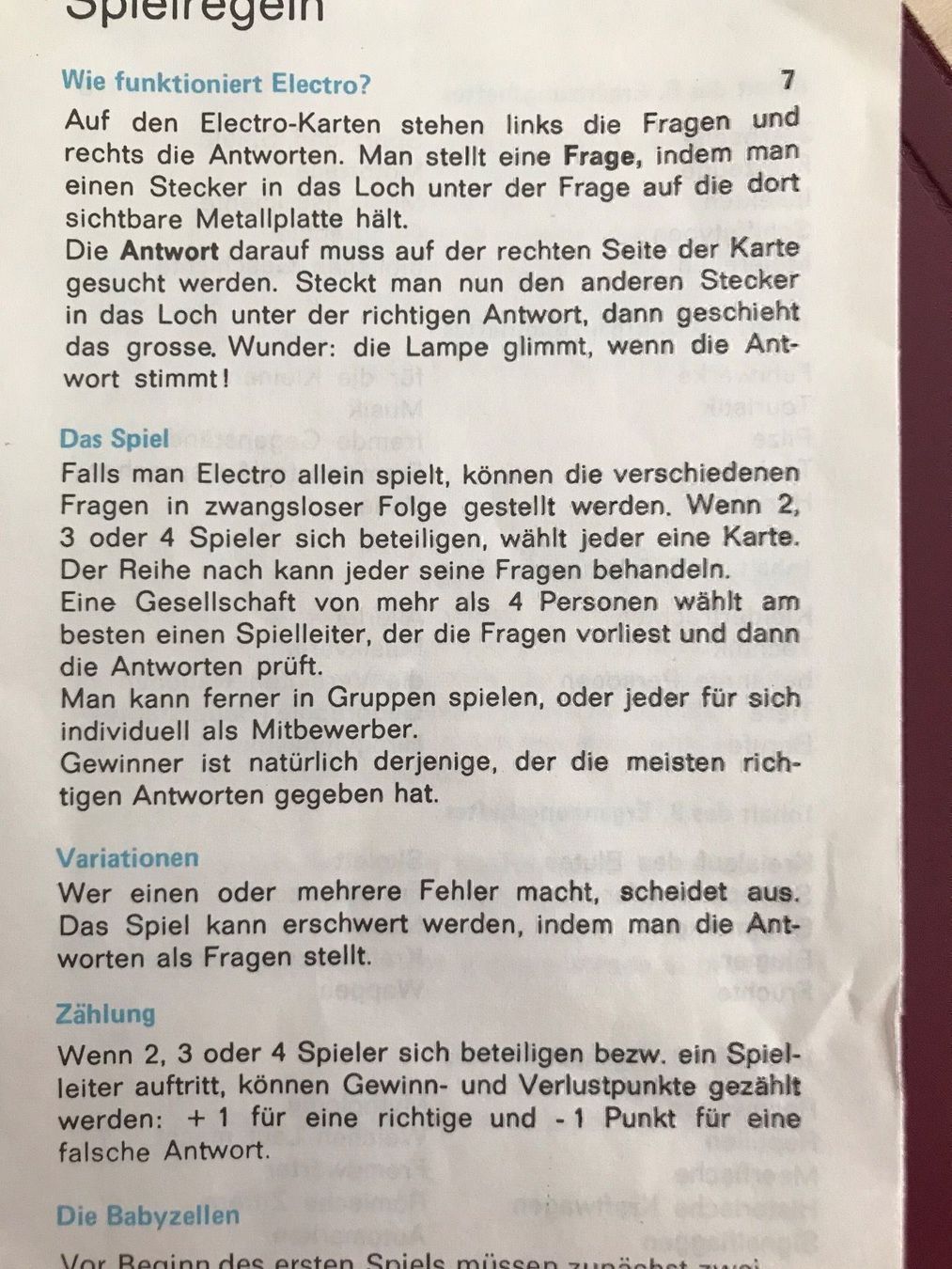 Giochi: electro Ratespiel (1976) – Usato da Konolfingen venduto da SCHKONO 4