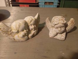 2 Engelsfiguren aus Beton