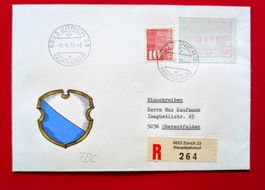 ATM A1 I FRAMA ZÜRICH HAUPTBAHNHOF OBERENTFELDEN 1976 R- FDC