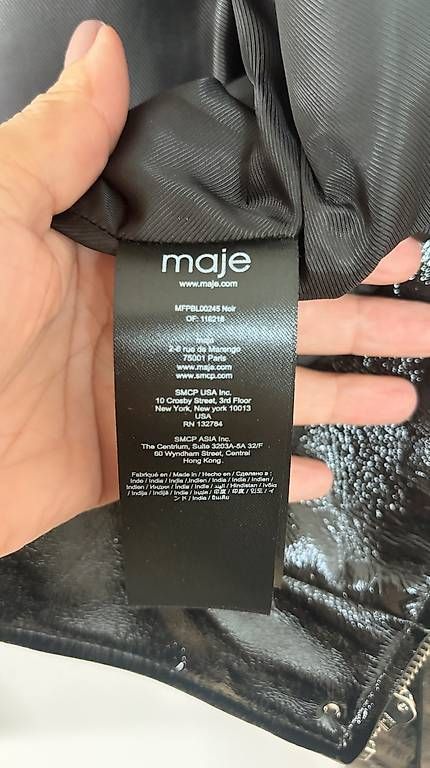 Maje Giacche: MAJE Lederjacke Damen Gr. 38  schwarz, Lackoptik – Usato da Bülach venduto da Wogrinchristiane 2
