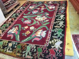 Schöner alter Orientteppich, Kelim Karabach! N342