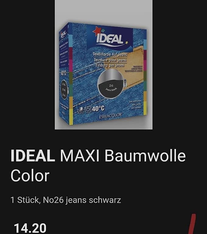 Colori: IDEAL Textilfarbe Schwarz Jeans – Usato da Rüti ZH venduto da la-93 3