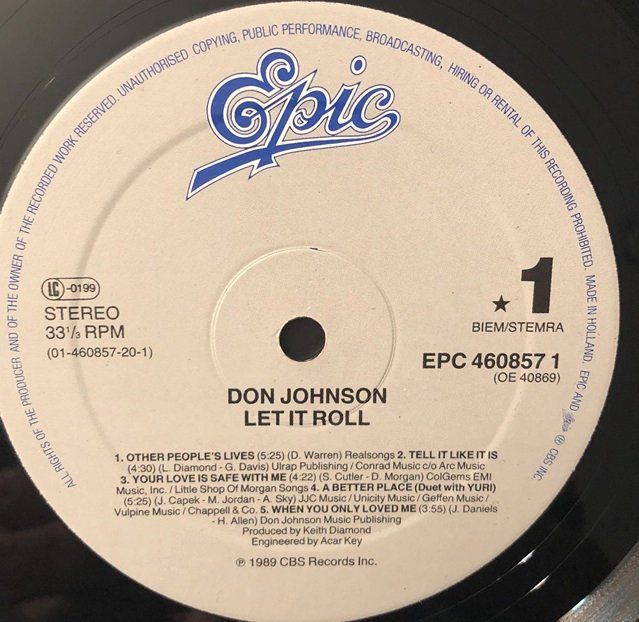 Dischi in vinile: Don Johnson – Let it roll (LP) – Usato da Grüningen venduto da azulvinyl 2