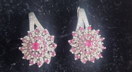 RUBINOHRRINGE SILBER 925