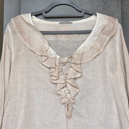 🐸 NILE RÜSCHENBLUSE S BLUSE MIT VOLANTS RÜSCHEN