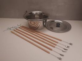 Outdoor Fondue Set - Waldfondue Set - Kochkessel Edelstahl