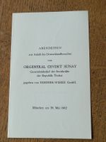 Original Menu Karte Generalstabschef der Türkei von 1962