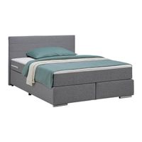 Boxspringbett grau & Topper Grösse 180x200cm - super zustand
