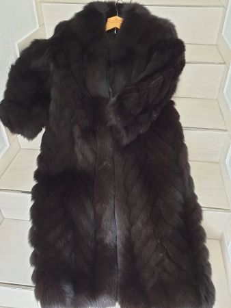 EXCLUSIVER Blaufuchs-Pelzmantel schwarz neu Gr.M/38-40