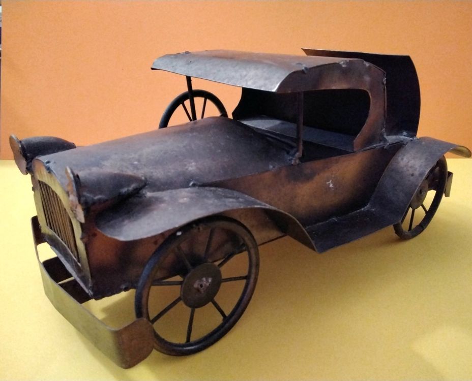 Figura Uomo Meccanico In Metallo - Scultura Da Ferro Con Viti E Dadi, Regalo Per Appassionati Auto - Foto 11