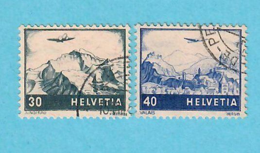 Tutti i francobolli: 1948 Flugpost- Landschaften- Satz – Usato da Bützberg venduto da Die.6.a 1