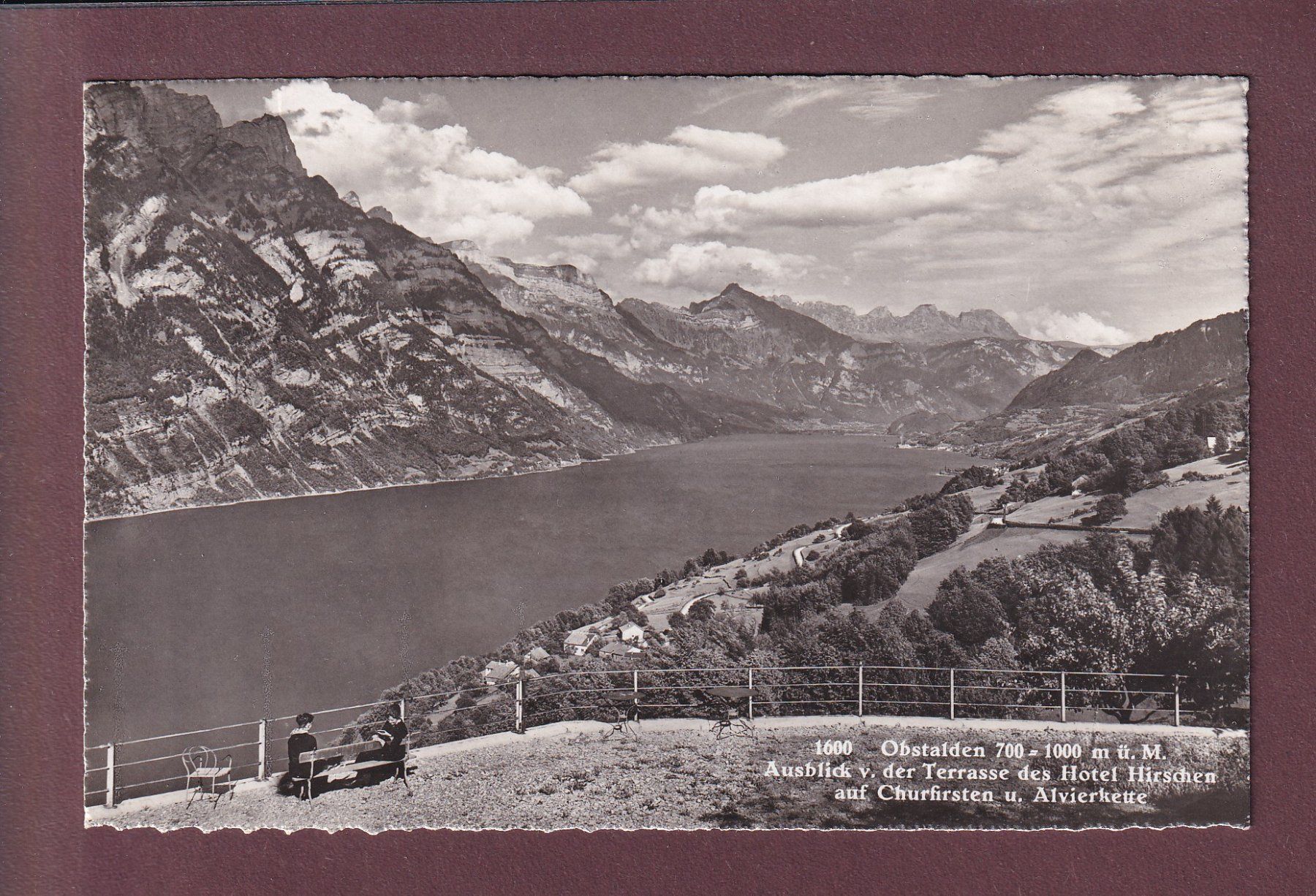 Cartoline postali: OBSTALDEN - Churfirsten - Alvierkette - 1947 – Usato da Pully venduto da nicecards