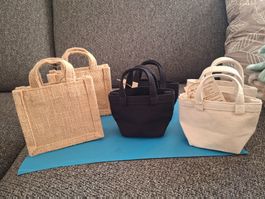 Muji 100%Jute &100% cotton bag set from Japan /new!!