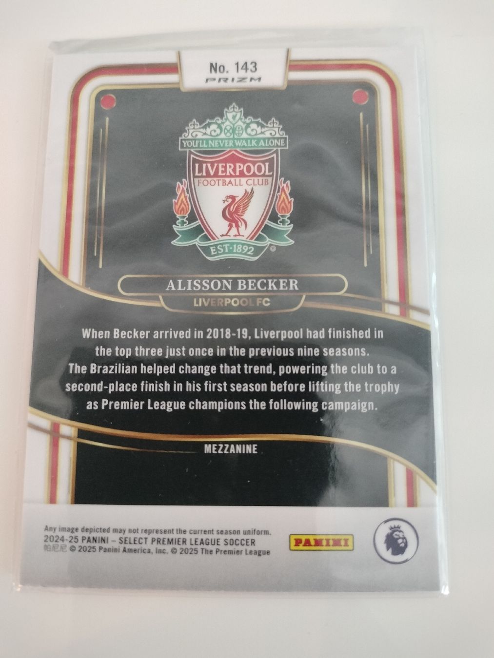 Cartes à collectionner: Alisson Becker Liverpool Select 2022 Karte – Neuf (Voir description) à Niederhasli par N8155 1