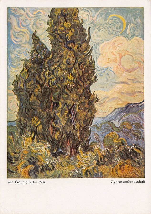 Cartoline postali: Kunst-AK, Van Gogh, Cypressenlandschaft – Usato da Frauenfeld venduto da POML