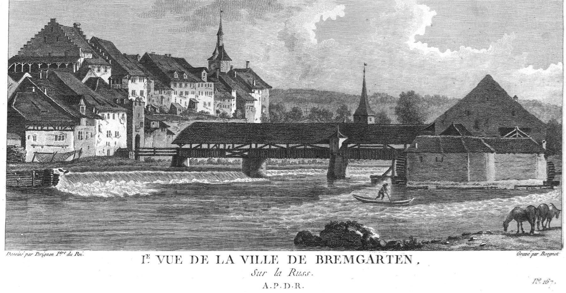 Incisioni: Bremgarten Originalkupferstich 1780 – Usato da Rafz venduto da Helvet32 1