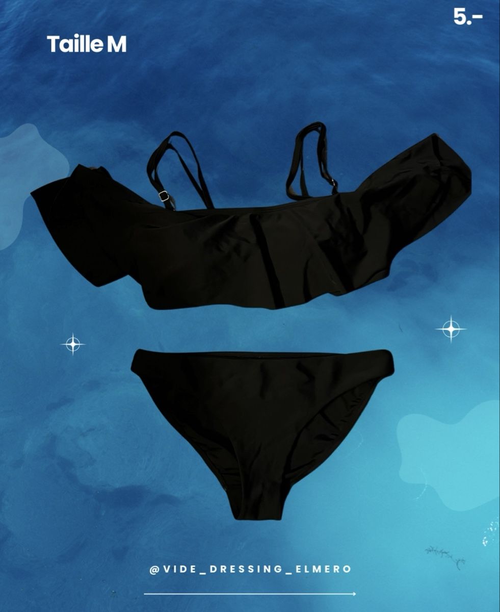Maillots de bain & Bikinis: Superbe bikini noir à volants – D'occasion à Massonnens par Rebelle88