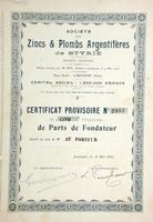 Zincs et Plombs Argentifères de Styrie, Lausanne - 1903