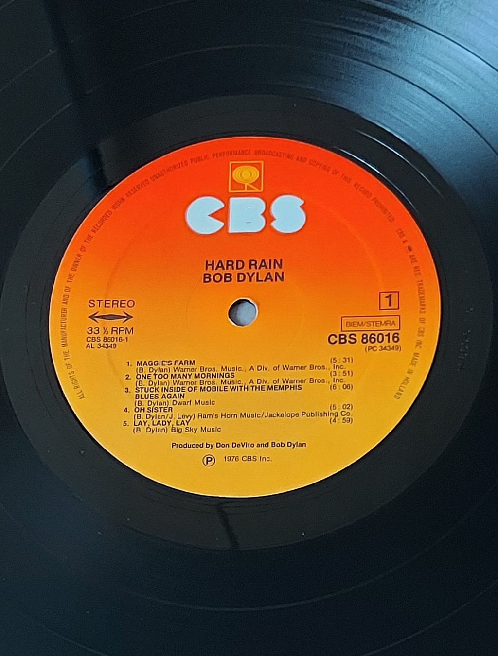 Vinyles: LP - BOB DYLAN - HARD RAIN – D'occasion à Steckborn par Quo7 1