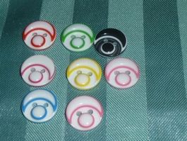 50 Knöpfe Gsichtli bunt Acryl 15 mm