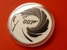 JAMES BOND 007 1 OZ UNZE 2022 TUVALU SILBER COLORED LIMITED