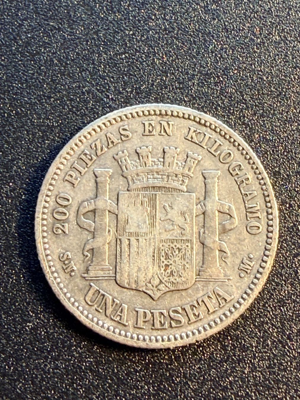 Tutti le monete: 1 Pesetas 1869 Spanien - Silber 835/1000 – Usato da Gams venduto da Rhi-Taler 1