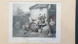 Der Champagner in der Heimat. Stahlstich. 1850.