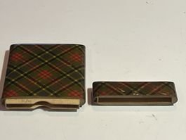 Zigarettenetui Tartan Muster mehrfarbig guter Zustand(2S3)