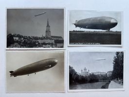 4 Schweizer Zeppelin Karten 1929/30, gut erhalten