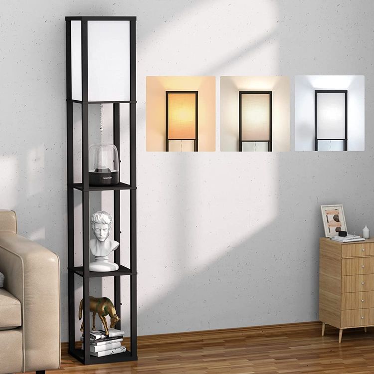 Stehlampe mit Regal aus Holz | Kaufen auf Ricardo