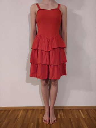 Rotes Rüschenkleid, Gr. S
