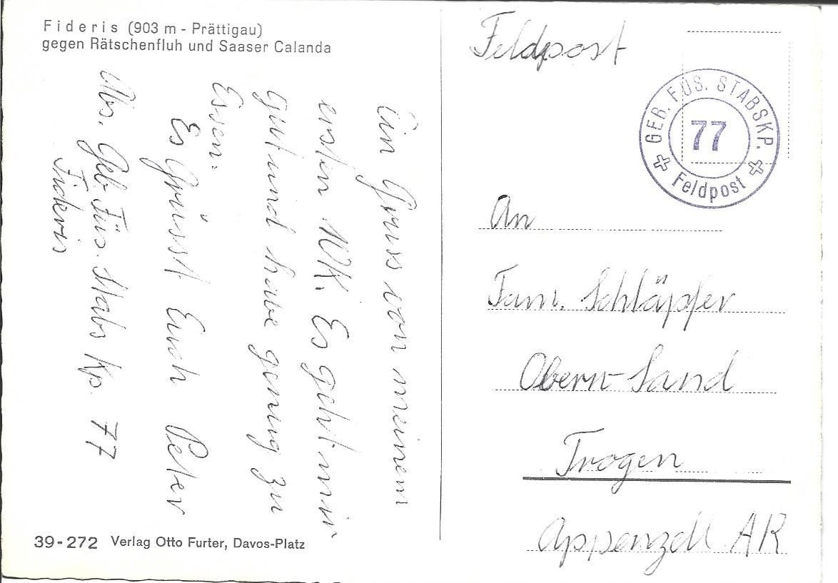 Cartoline postali: AK Fideris – Usato da Appenzell venduto da mai25 1
