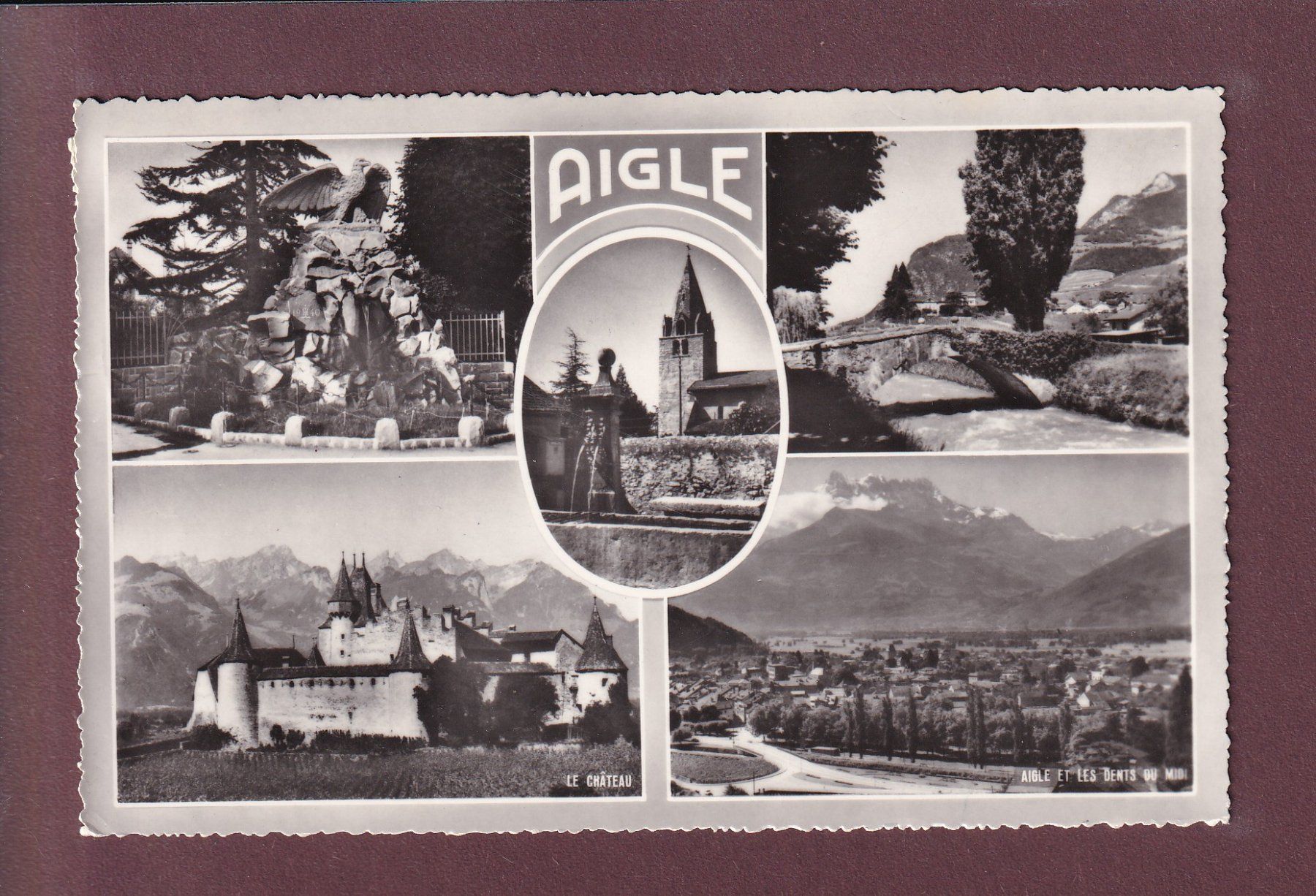 Ansichtskarten: AIGLE - 5 images - 1968 – Gebraucht aus Pully von nicecards