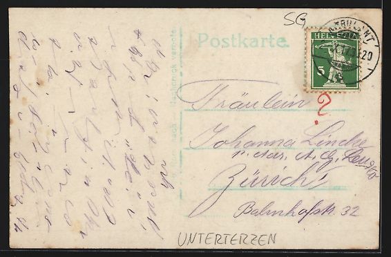 Cartoline postali: Unterterzen, Teilansicht mit dem Churfir – Usato da Berlin venduto da bartko-reher 1