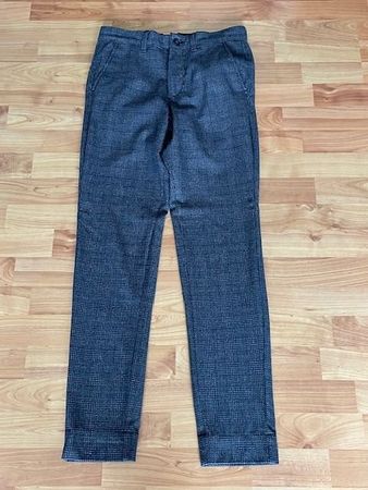 Herren Hose grau karriert, Slim Schnitt, Grösse 28/32