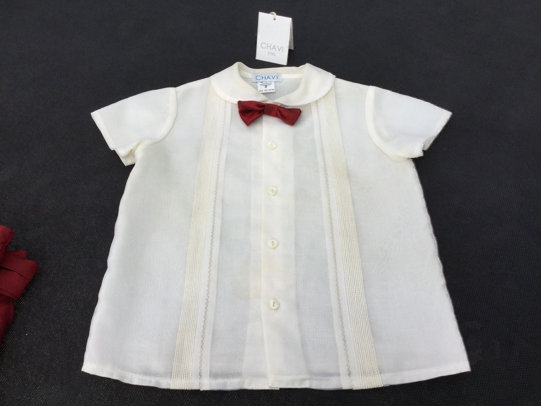 Camicette, T-shirt & Top: Chemisier + Bermuda écru/rouge mariage – Nuovo (secondo la descrizione) da Agiez venduto da chouchanelle 1
