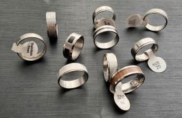 10 Edelstahlringe, verschiedene, silberfarbig (20 mm)