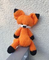 Fuchs gestrickt retro vintage Stil handmade 20 cm Dekor