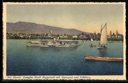 Zürich, Dampfer Stadt Rapperswil mit Al