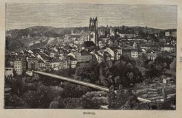Holzstich um 1900, keine AK - Fribourg