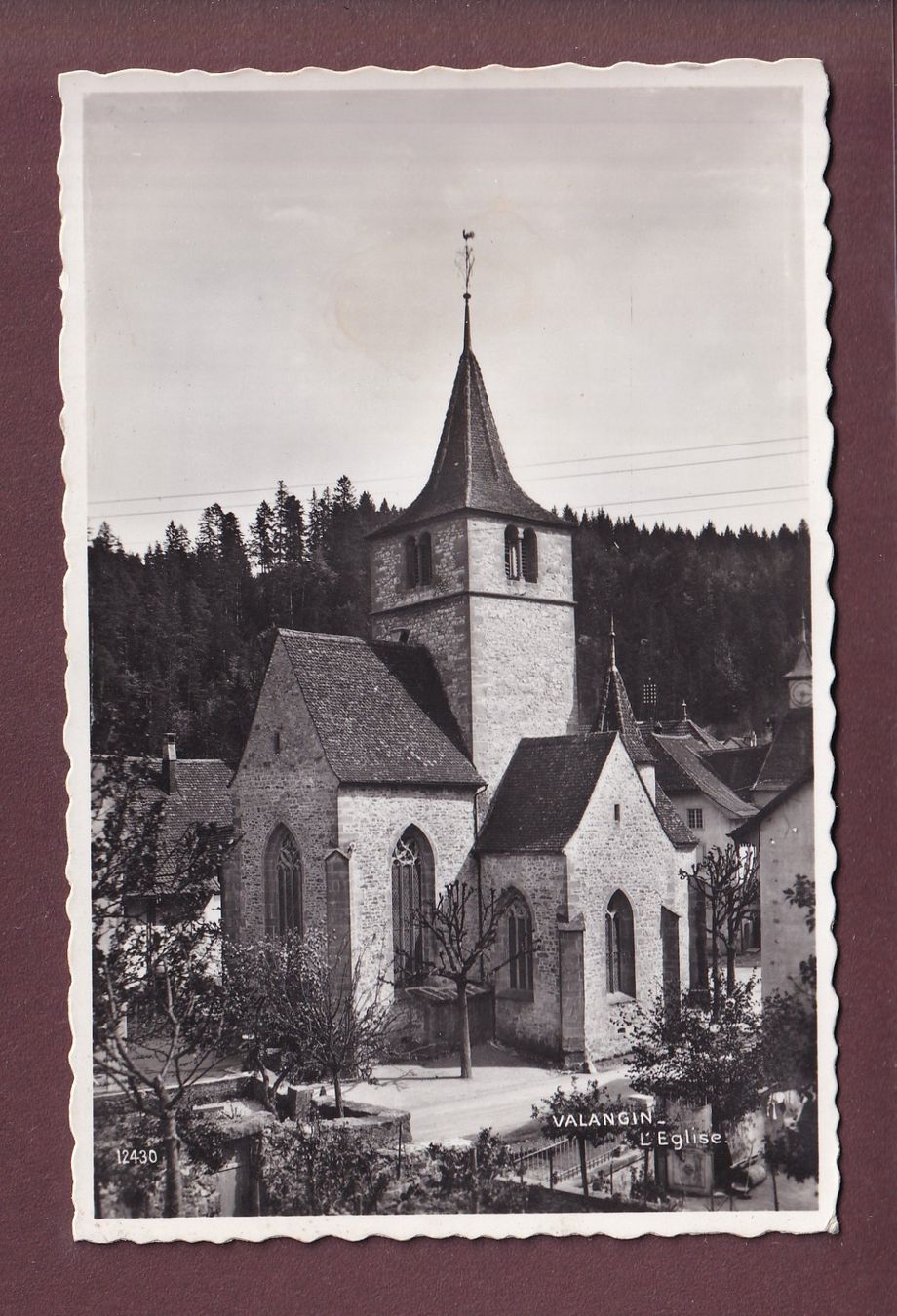 Ansichtskarten: VALANGIN - L'Eglise – Gebraucht aus Pully von nicecards