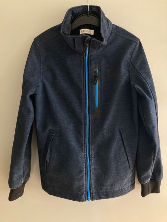 H&M Softshell Jacke, blau meliert, Grösse 146, Top!