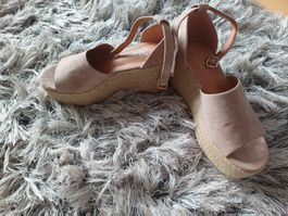 Plateau Schuhe Gr. 40, elegant, wie neu, sand beige/rosa