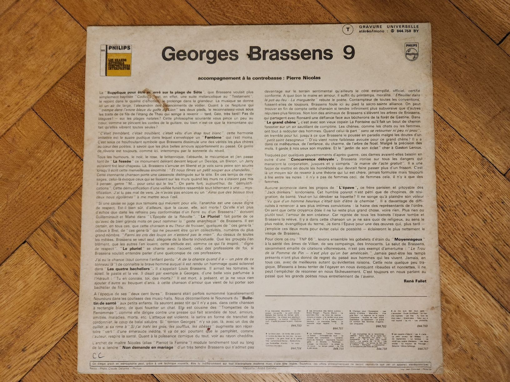 Dischi in vinile: George Brassens - IX – Usato da Territet venduto da Cenh 1