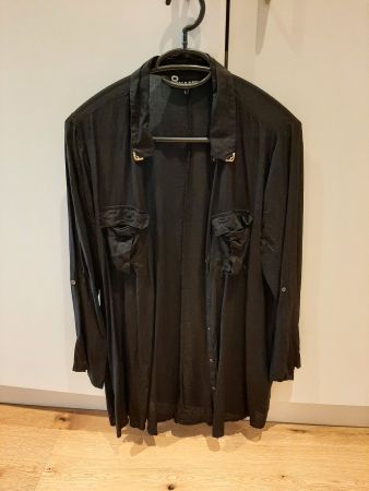 No Name Bluse schwarz Grösse L mit goldigen Kragenecken