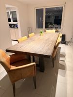 Esstisch Massivholz 6 Stühle Leder