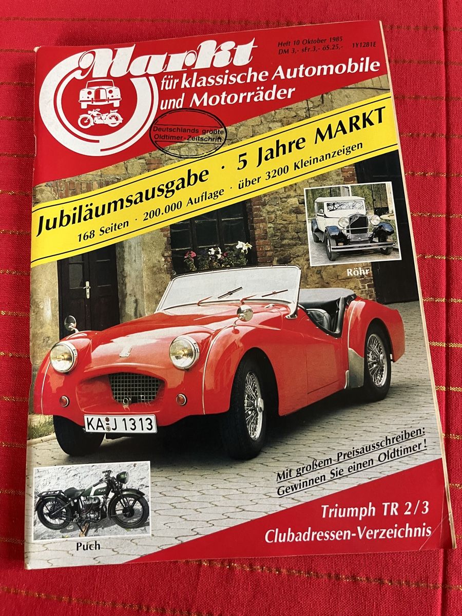 Zeitschriften & Magazine: Oldtimer Markt 1985 Jubiläum/TR2/3/RöhrV8 – Gebraucht aus hunzenschwil von Oldipark