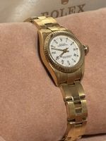 Rolex Oyster Perpetual Damenuhr, 18K Gold, Top Zustand! (57)
